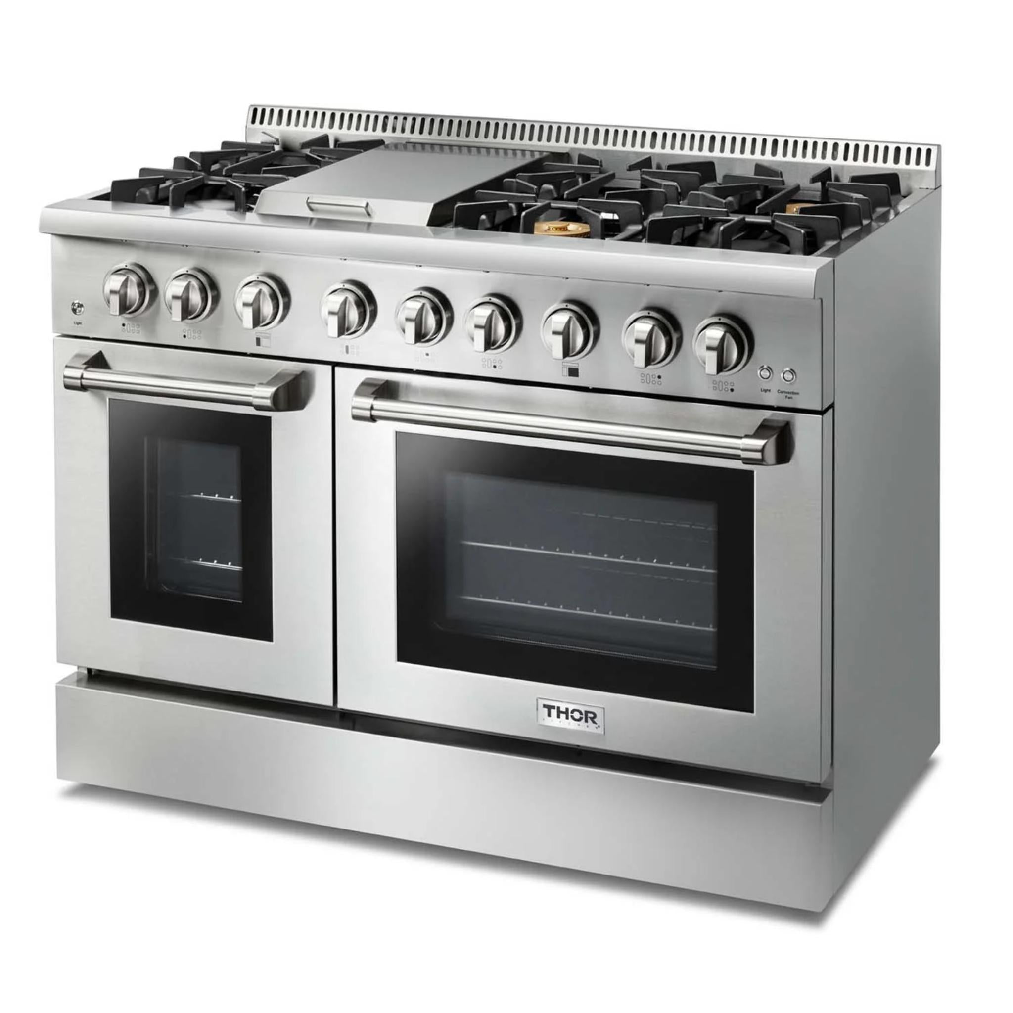 Thor Kitchen 48 Inch Professional Dual Fuel Gas Range in Stainless Steel
